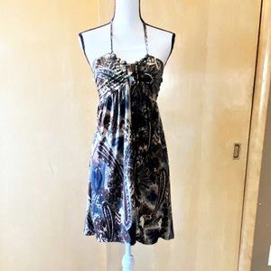 NWT Sz S Ventti Multicolor Paisley Halter Dress
